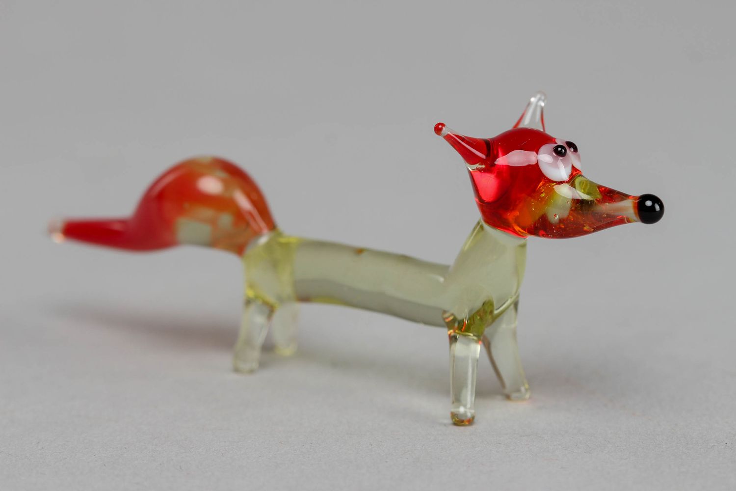 Figura de zorro de vidrio en miniatura  foto 1