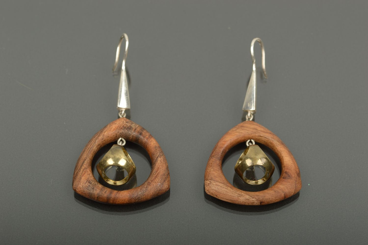 Handmade originelle Modeschmuck Ohrringe Schmuck aus Holz Accessoire für Frauen  foto 1