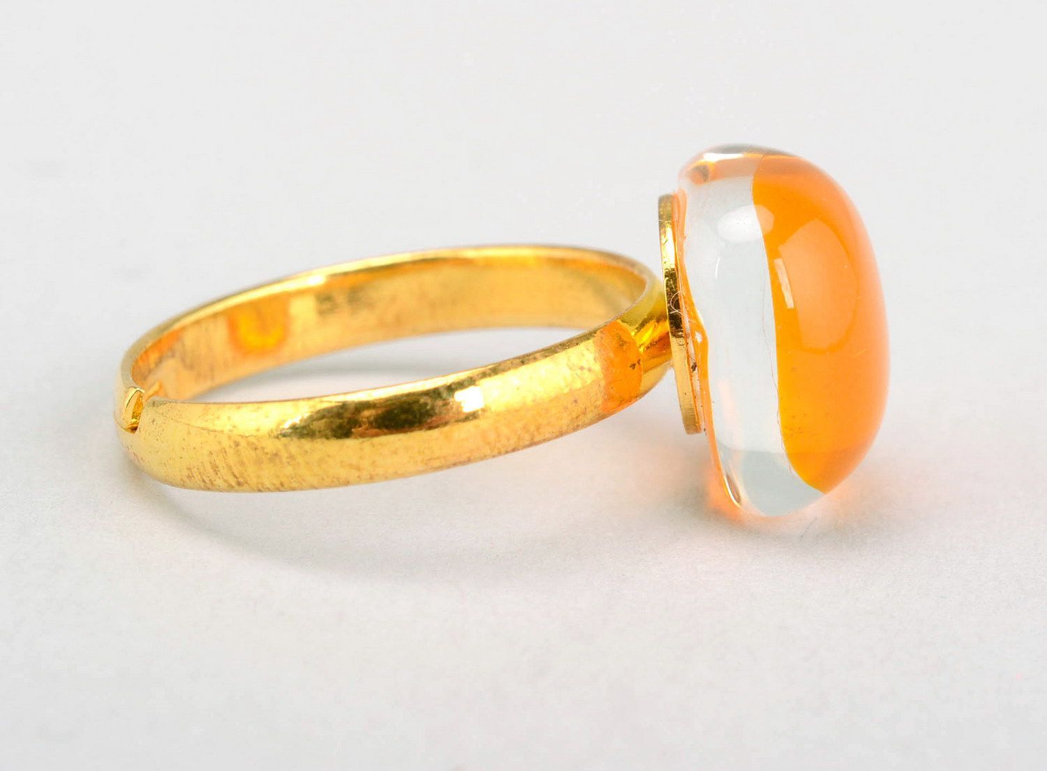 Handgemachter Ring aus Fusing Glas Sonne foto 1