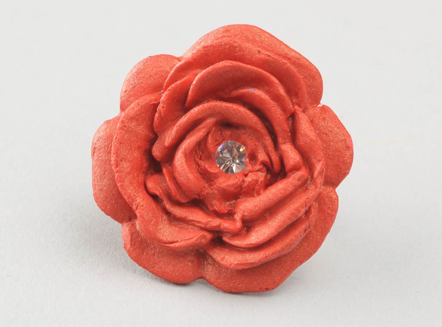 Anel flor de argila de polímero feito à mão acessório de mulher artesanal  foto 3