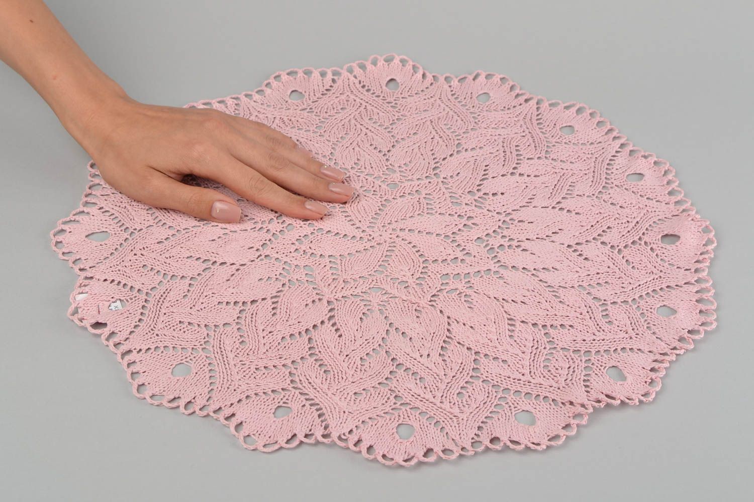 Knitted napkin decorative handmade lace napkin for coffee table interior ideas photo 2