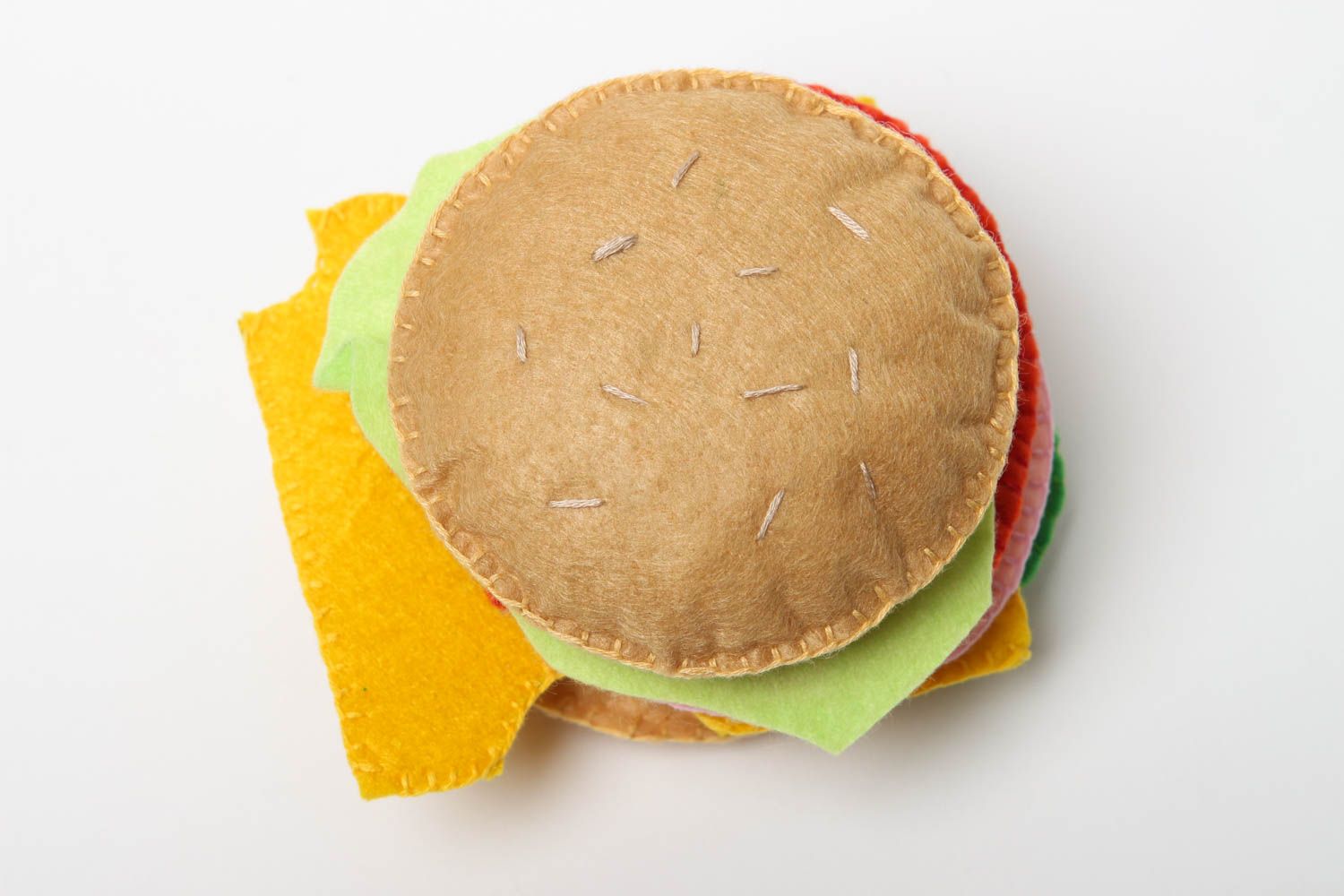 Peluche hamburger faite main Jouet feutrine original Cadeau pour enfant photo 2