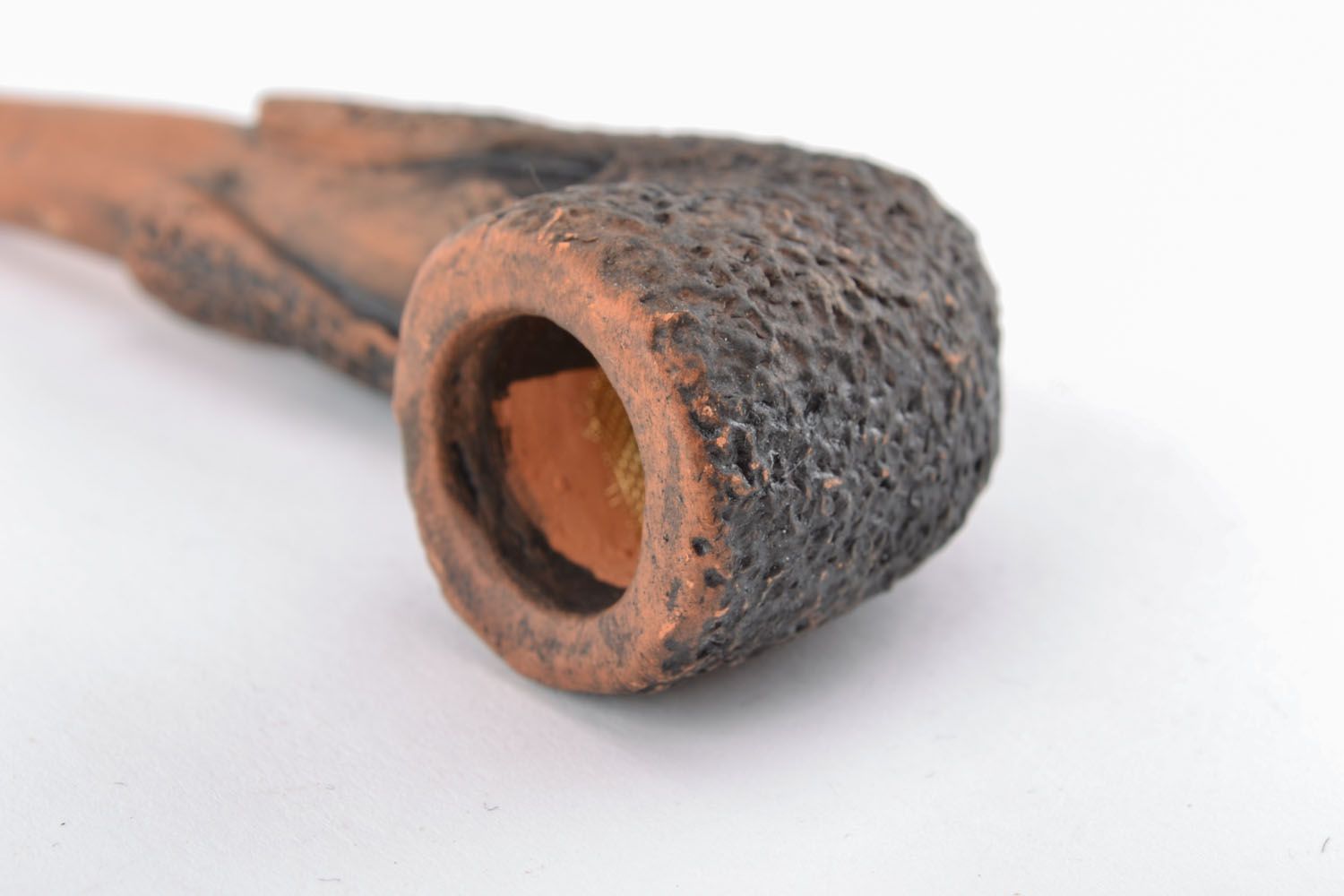 Petite pipe en terre cuite faite main photo 3