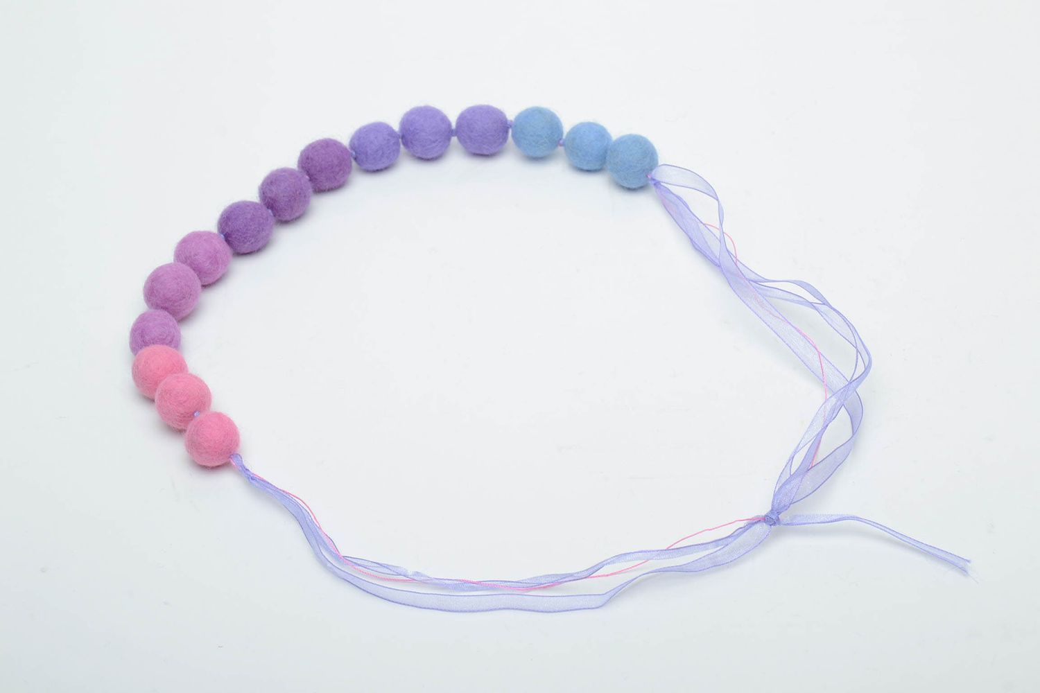 Beautiful wool felted bead necklace photo 4