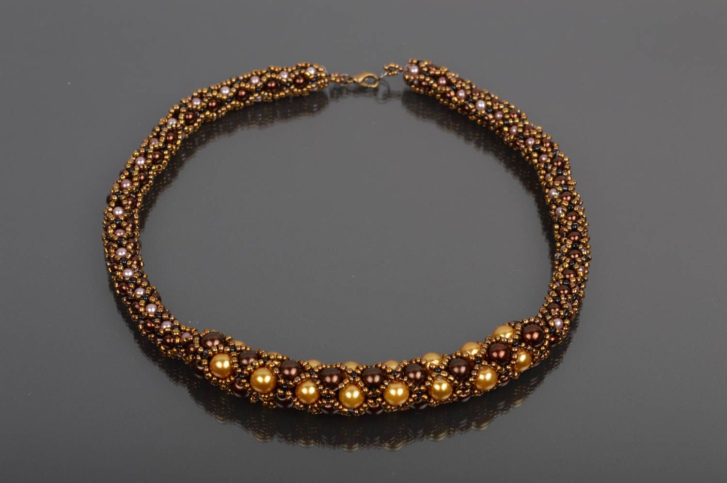 Handmade Rocailles Kette Designer Schmuck Halskette für Frauen aus Glasperlen foto 1