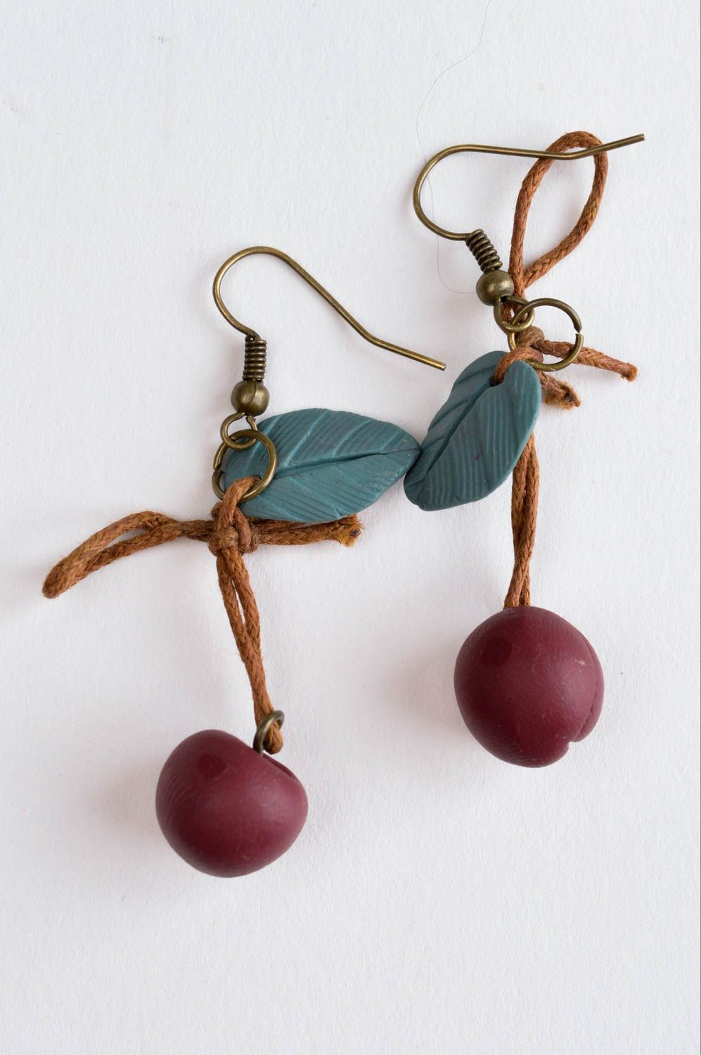Handmade stylish cute earrings designer clay earrings unusual jewelry gift photo 2