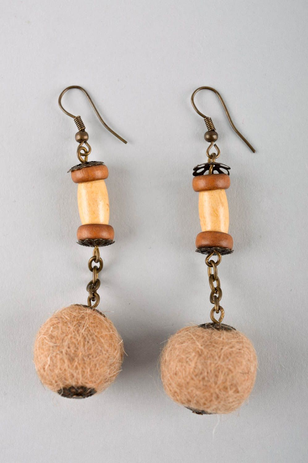 Handmade designer earrings stylish textile earrings unusual accessory gift photo 3