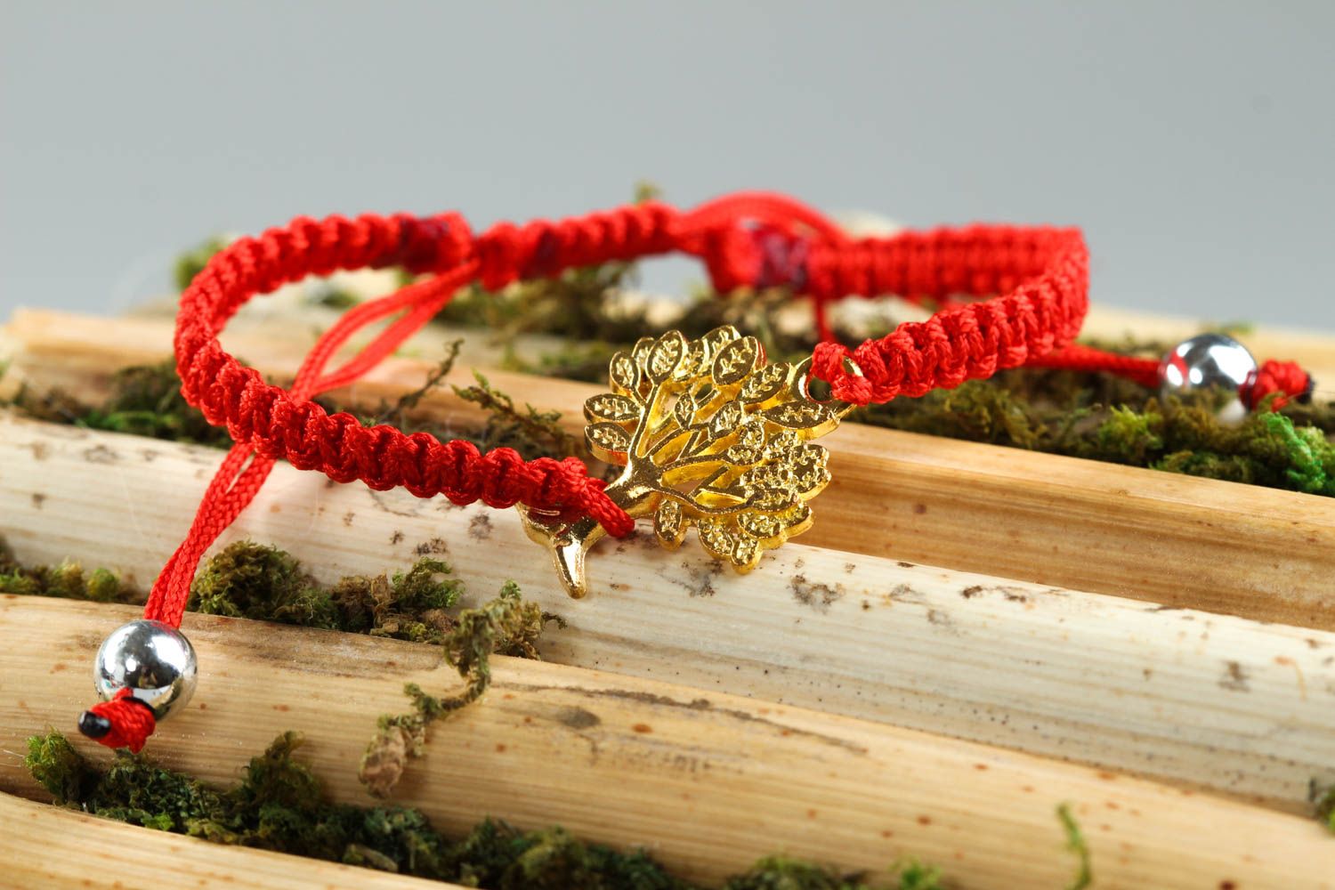 Unusual handmade string bracelet woven thread bracelet beautiful jewellery photo 1