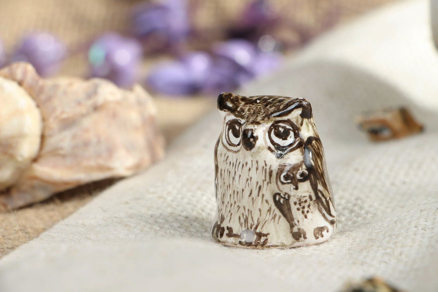 Ceramic Thimble in the Shape of an Owl photo 5