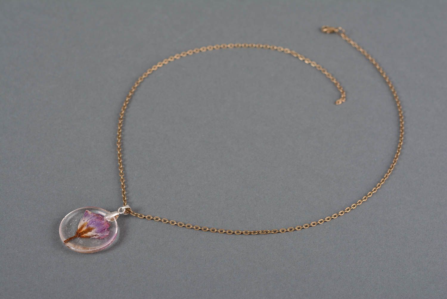 Handmade flower necklace epoxy resin charm necklace fashion jewelry gift ideas photo 3