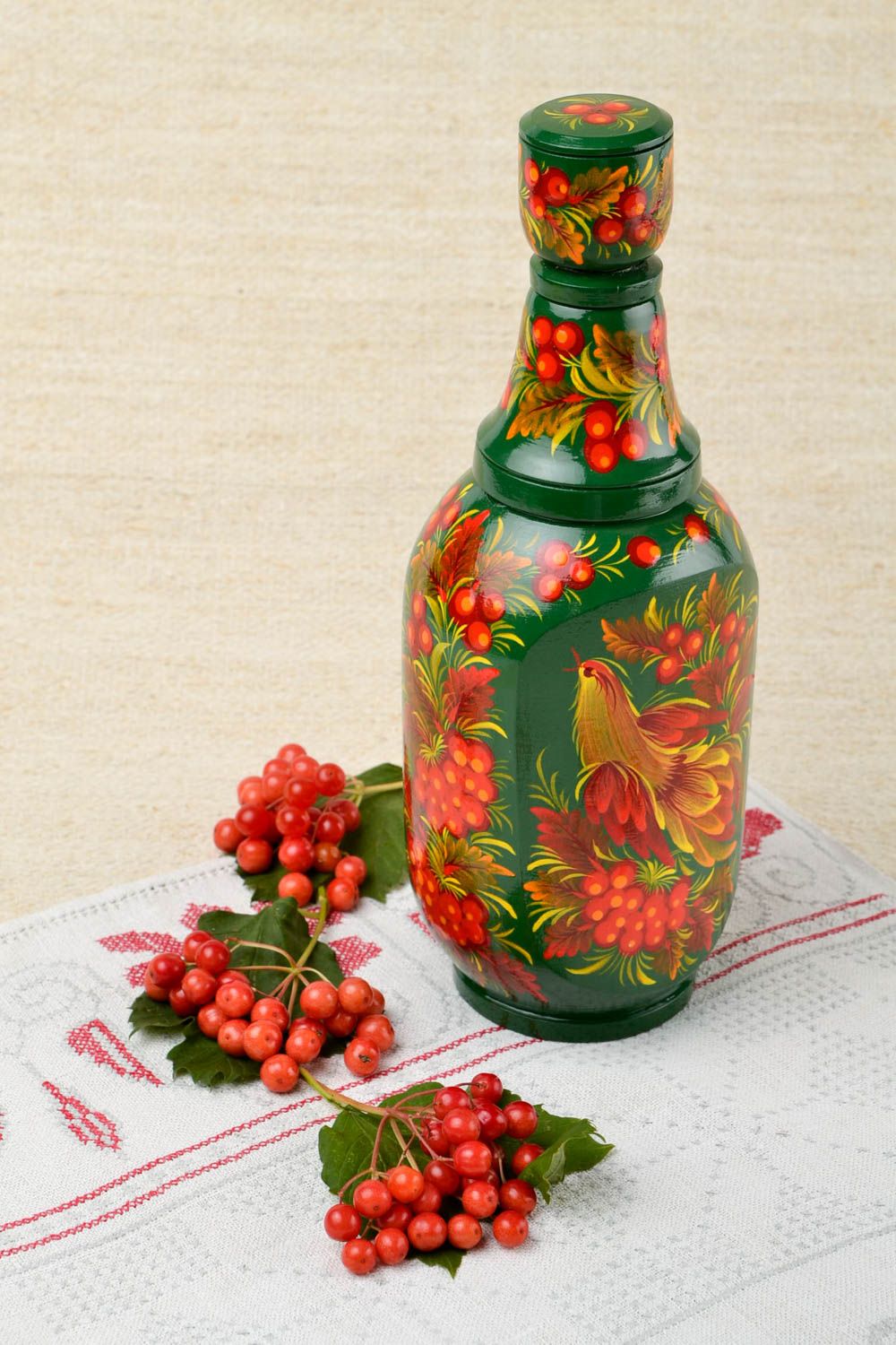 Handmade decorative bottle stylish painted bottle ware in ethnic style photo 1