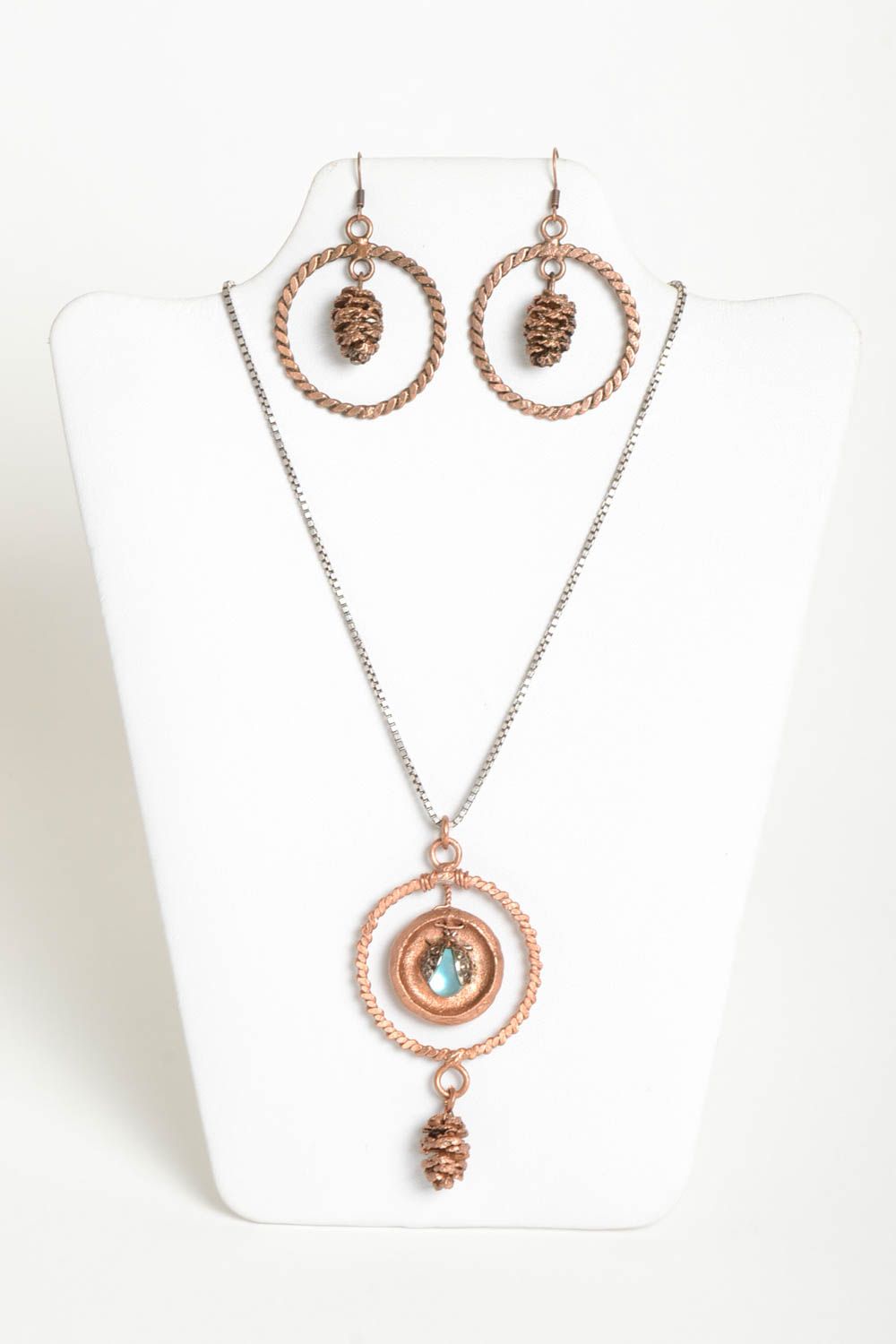 Cool jewelry designs handmade metal earrings metal pendant jewelry set photo 2