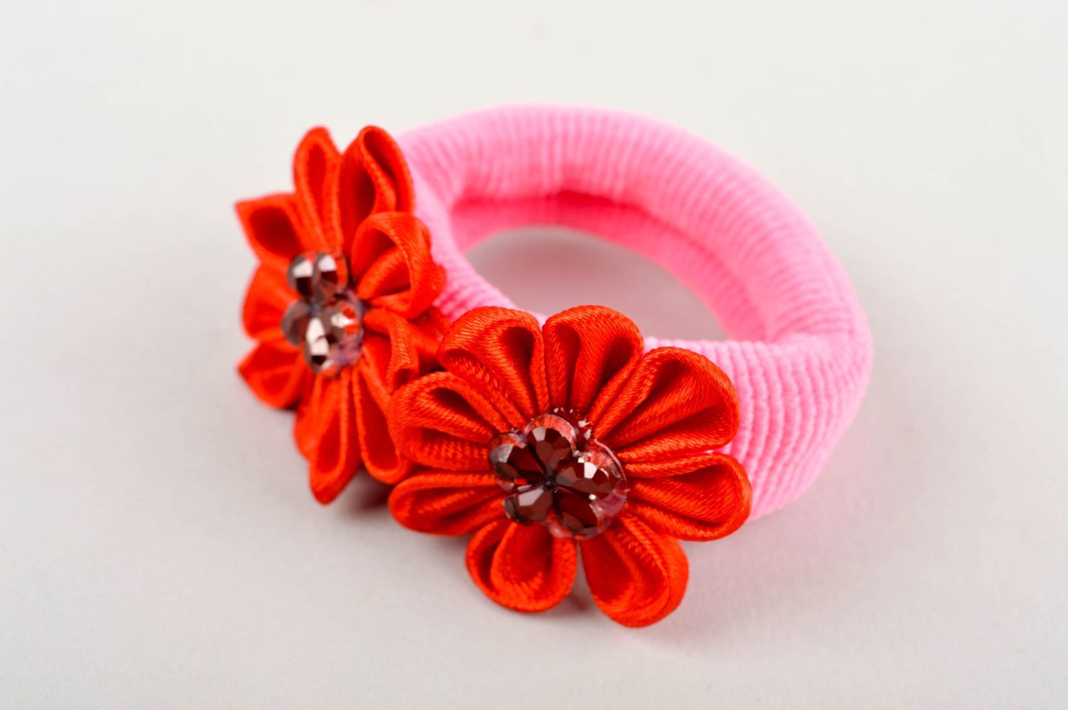 Stylish handmade flower scrunchie hair tie how to do my hair accessories for her photo 2