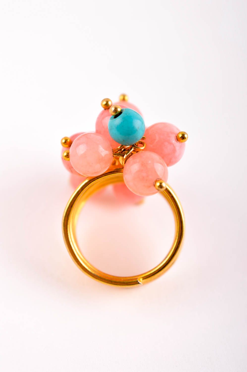 Handmade ring designer ring with stones unusual accessory gift for women photo 4