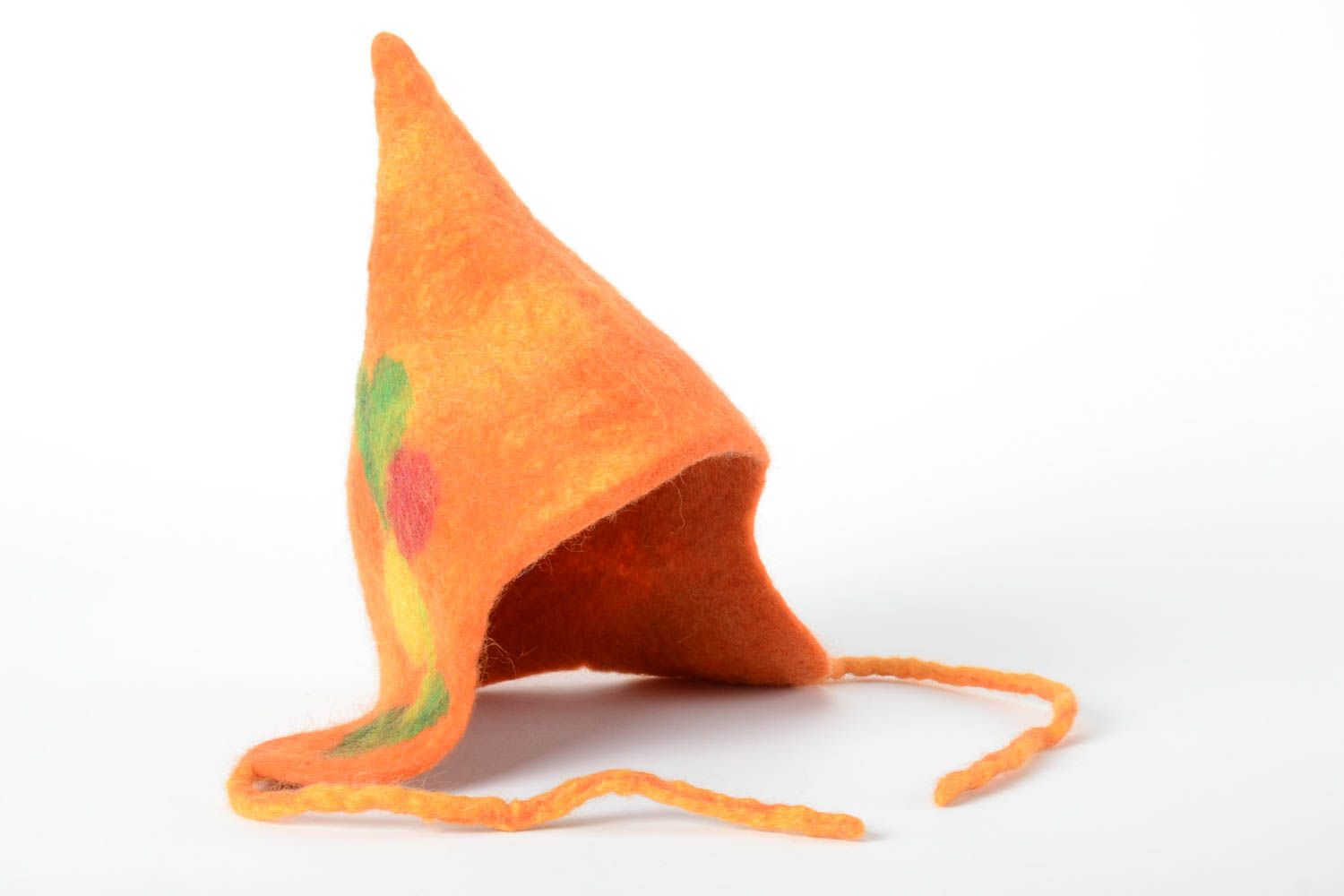 Chapeau en laine orange Chapeau fait main pour garçon Vêtement enfant original photo 3
