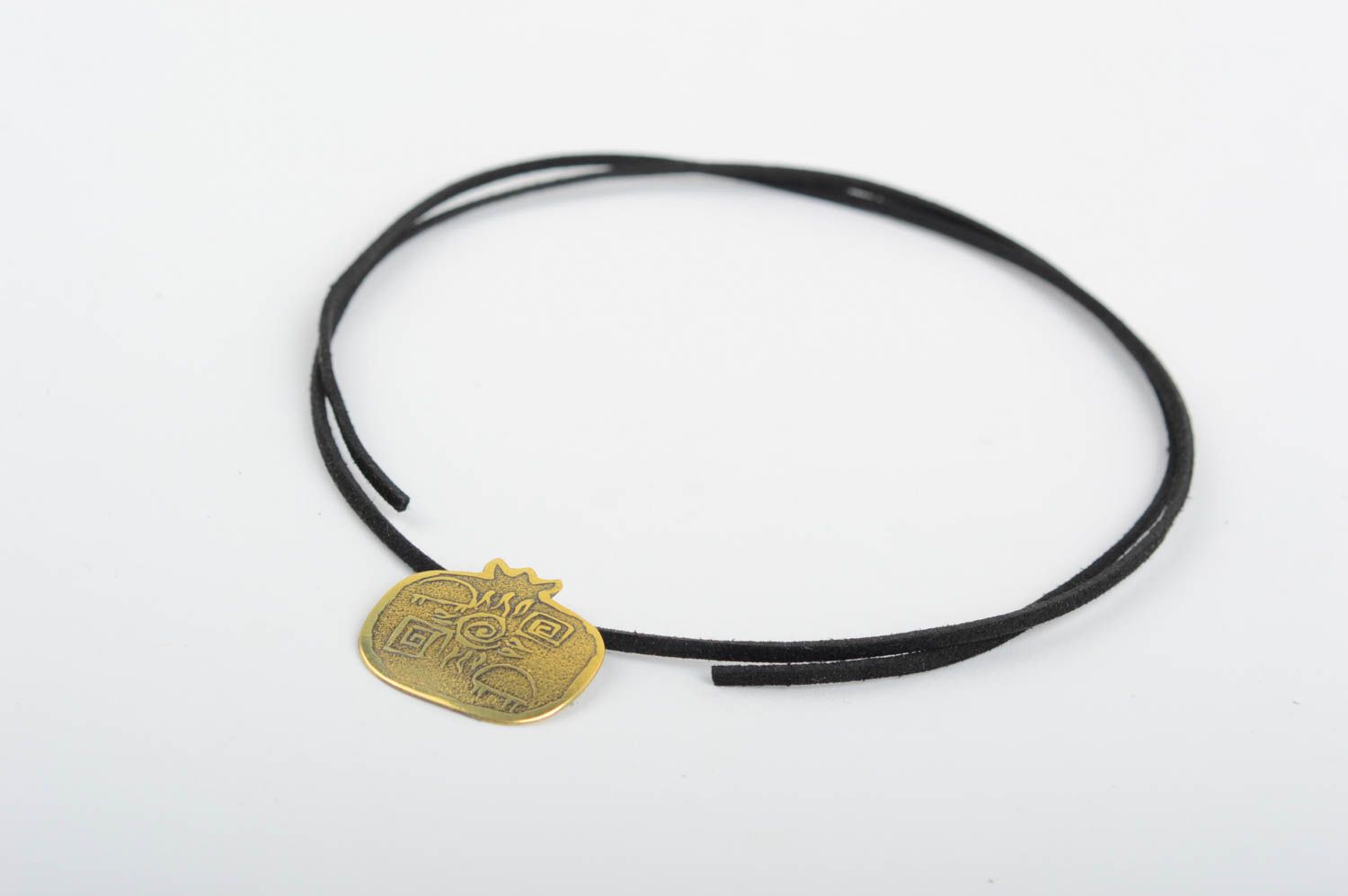 Handmade designer metal pendant unusual stylish accessory cute brass pendant photo 3