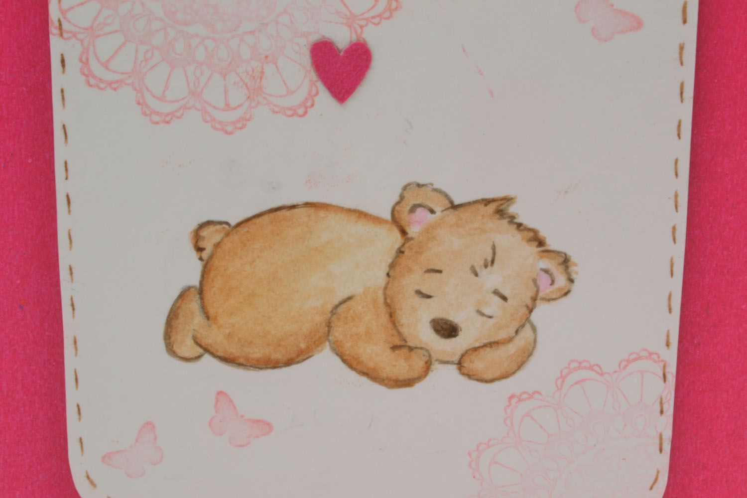 Cartão postal artesanal com um urso foto 4
