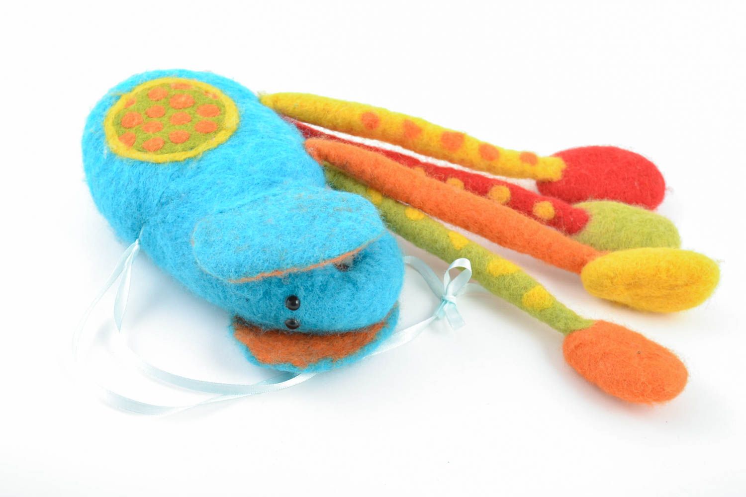 Авторская мягкая игрушка голубой слон ручной работы красивая для дома и детей фото 2