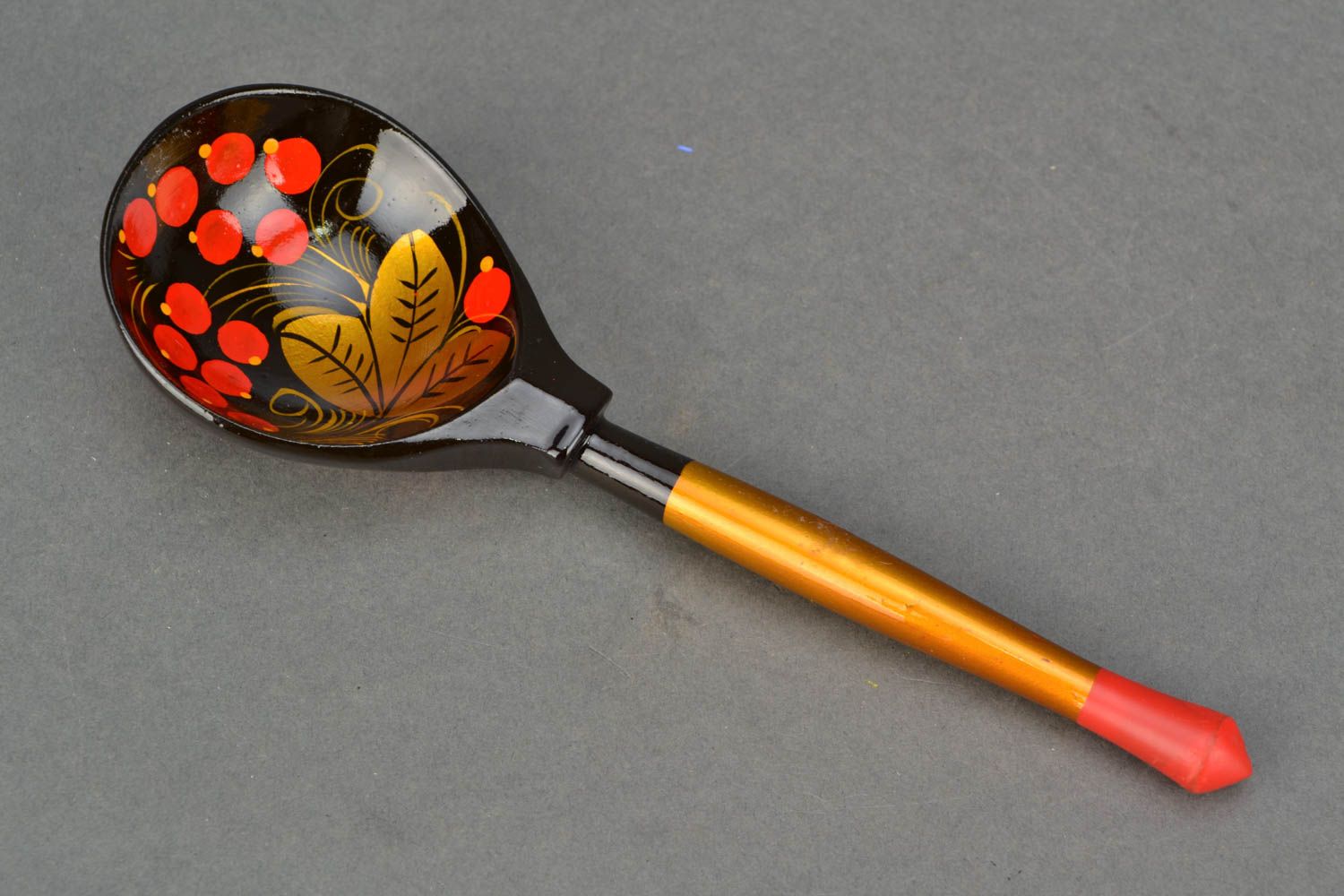 Wooden tablespoon in Khokhloma style photo 3