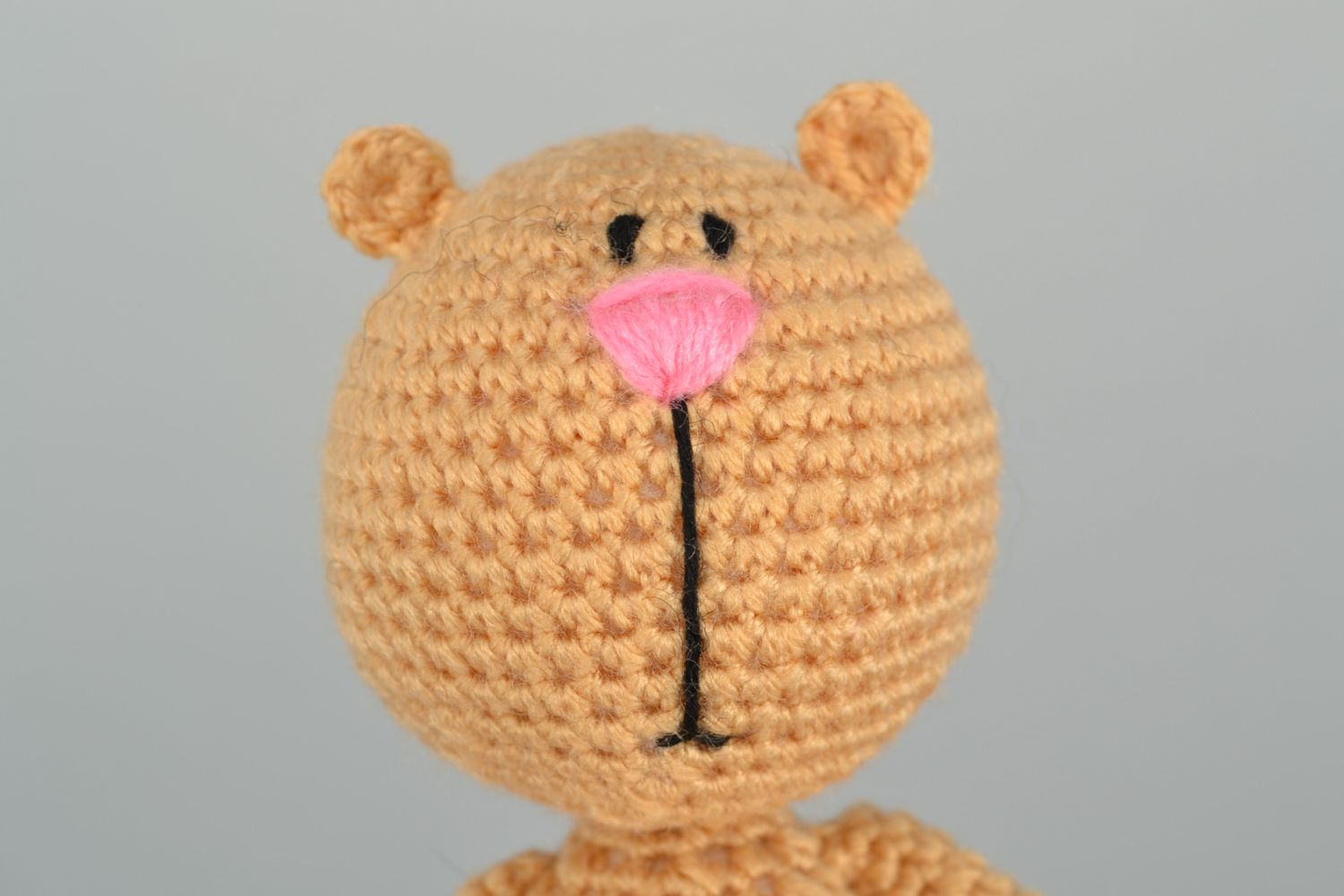 Small crochet woolen toy Bear photo 3