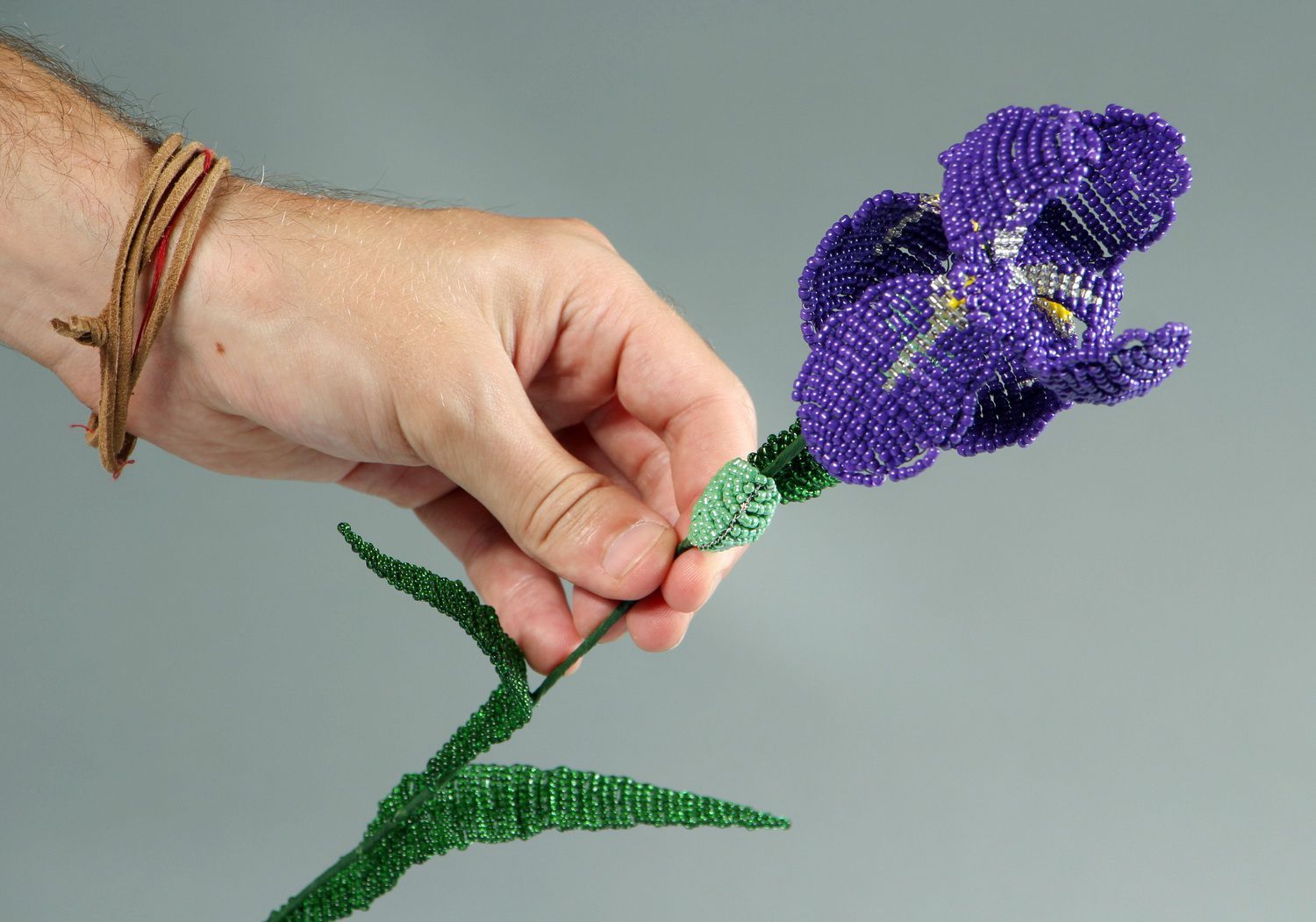 Decorative flower made from beads Iris photo 4