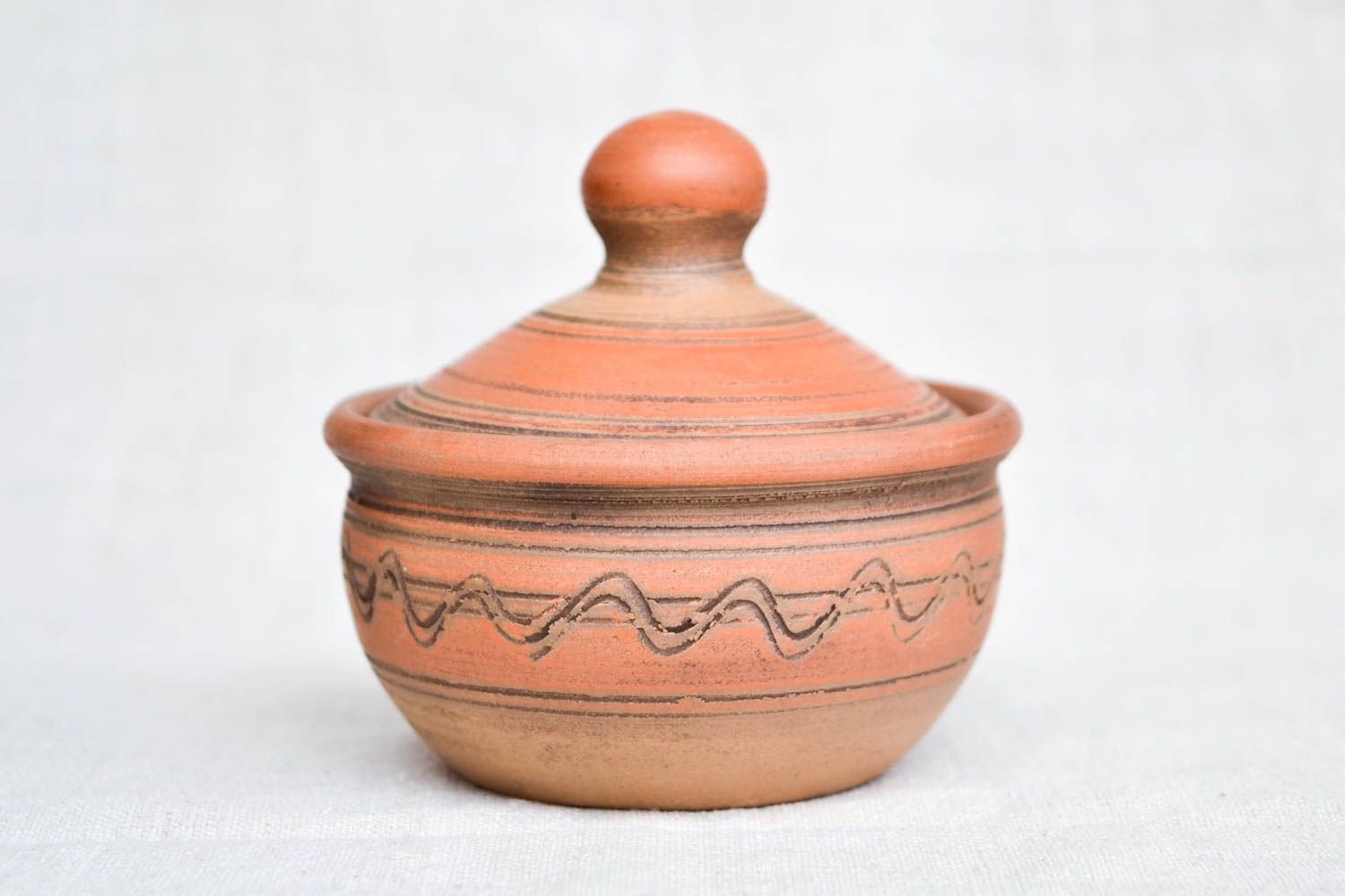 Handmade Dose aus Ton handgefertigt Keramik Geschirr nützlich Salz Dose 200 ml foto 5