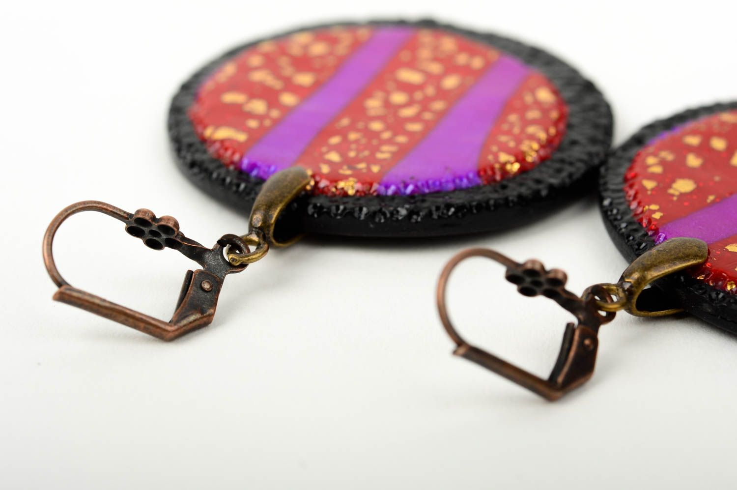 Handmade earrings polymer clay fashion jewelry designer accessories gift for her photo 4