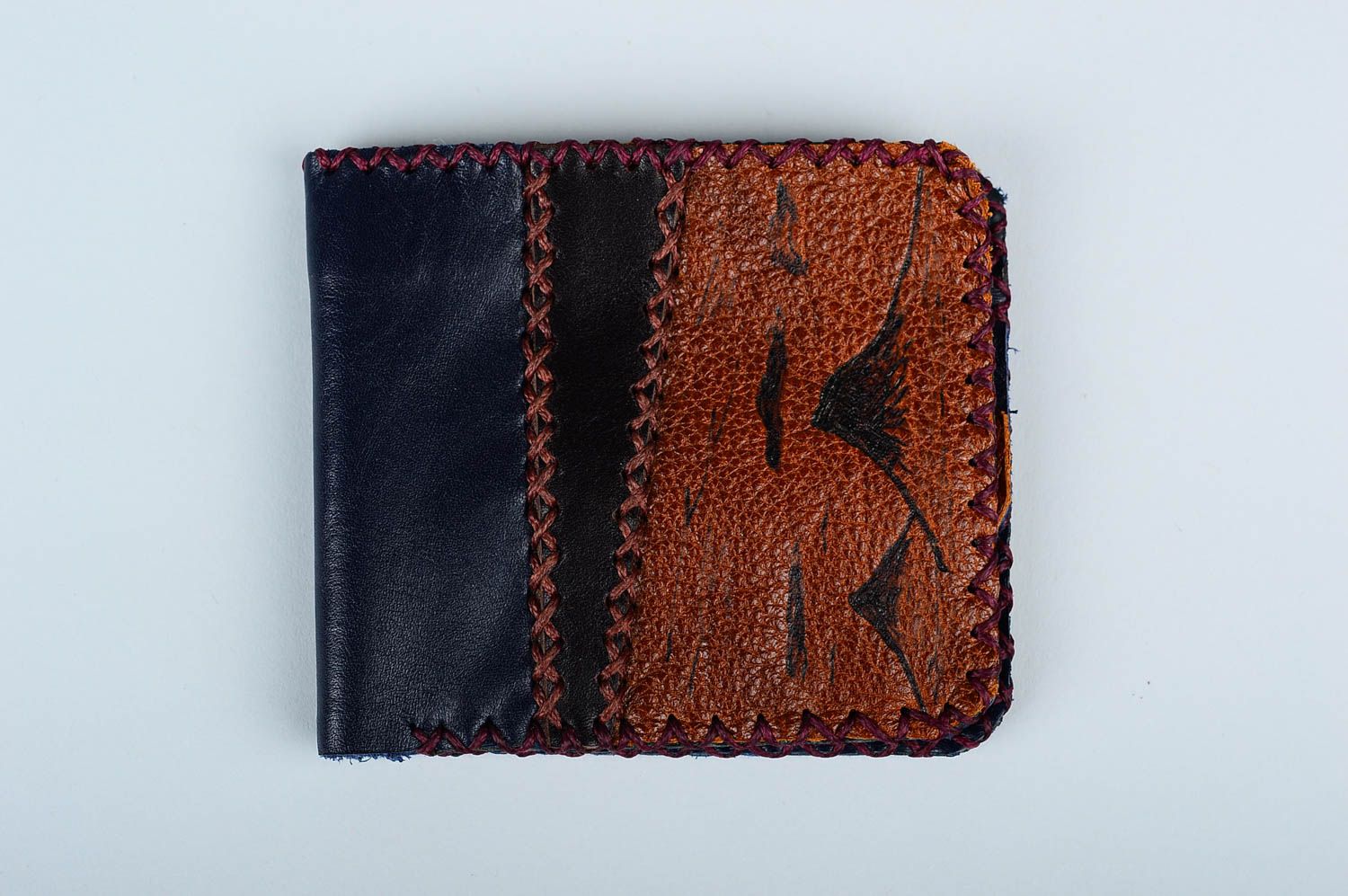 Мужское портмоне кожаный кошелек ручной работы аксессуар для мужчин стильный фото 1