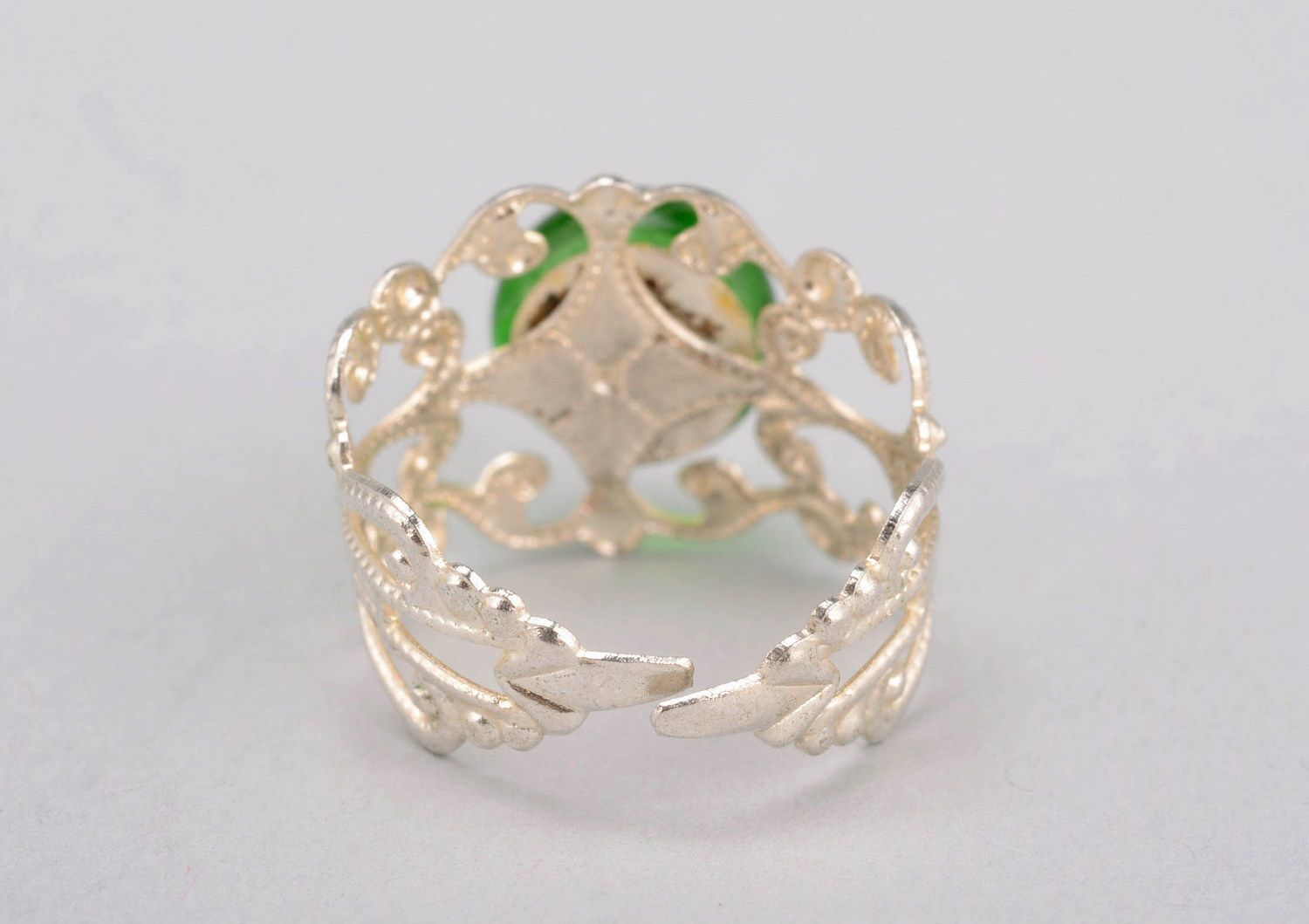 Grüner Ring mit Stein aus Glas Prinzessin  foto 3