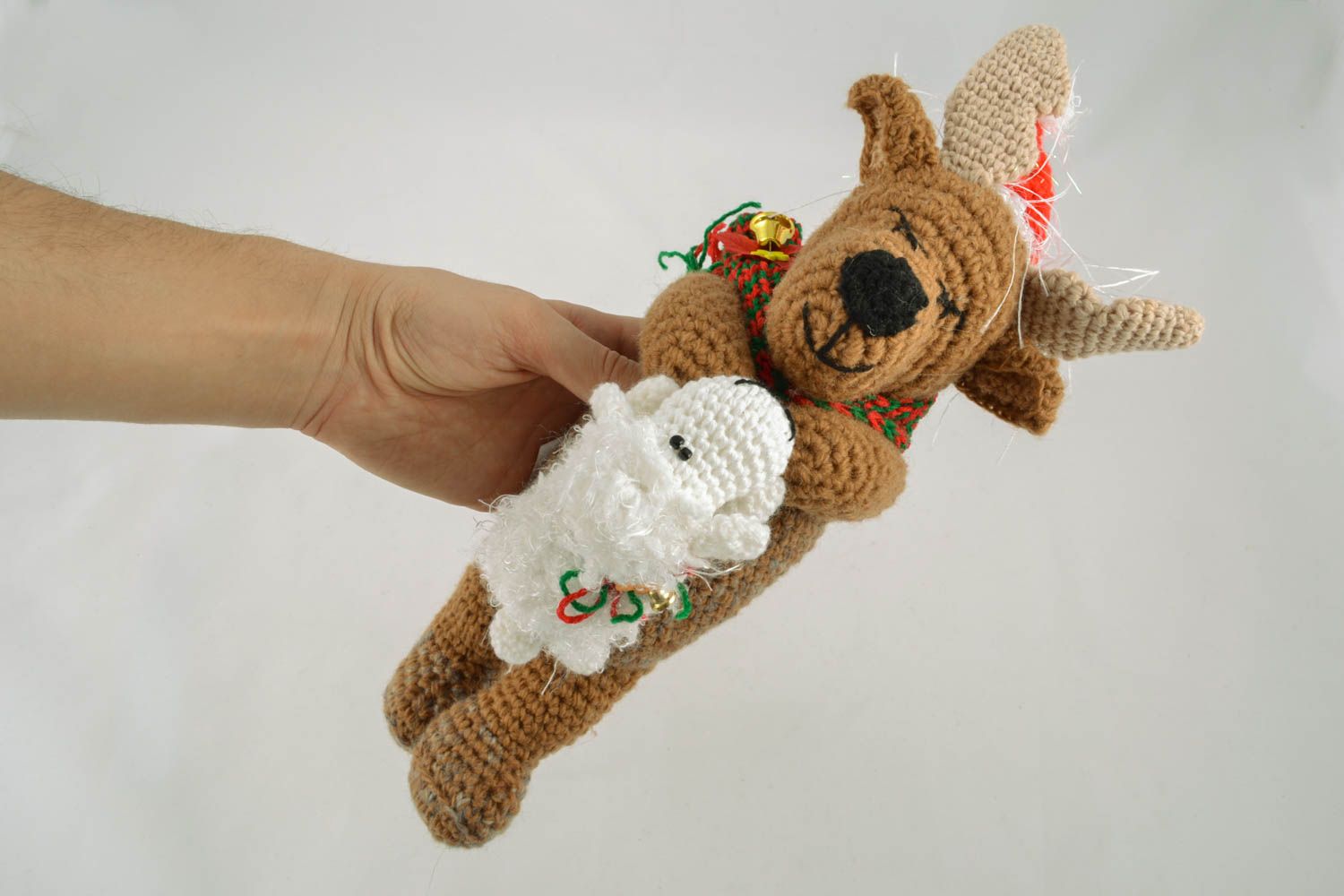 Brown crochet toy Elk and Lamb photo 5