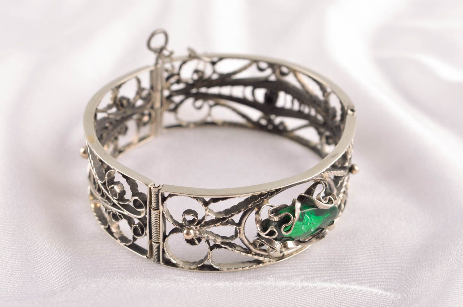 Handmade Damen Armband Metall Schmuck Geschenk für Frauen breit mit Stein foto 1