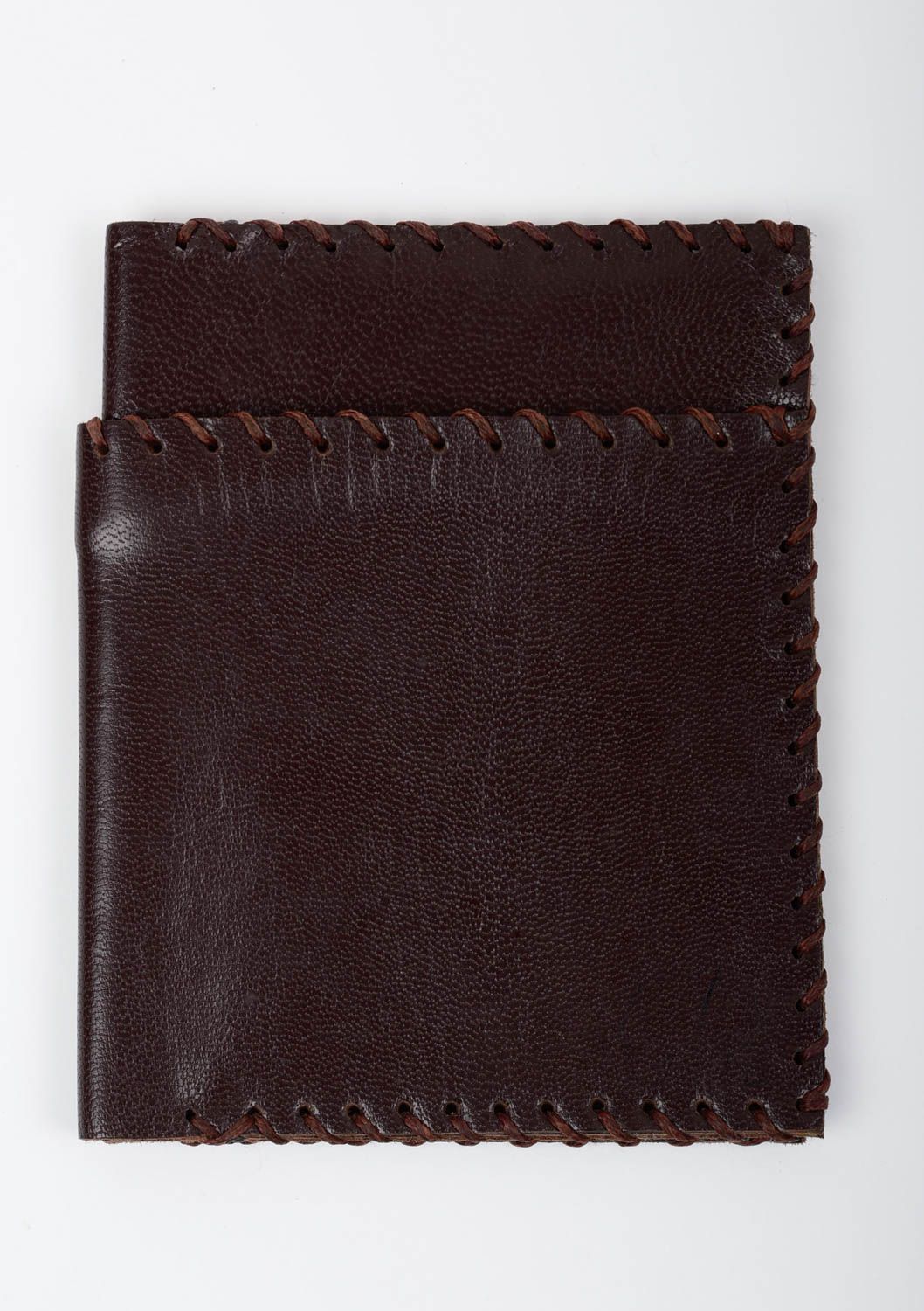 Кожаный кошелек портмоне прямоугольный коричневый красивый стильный хэнд мейд фото 1