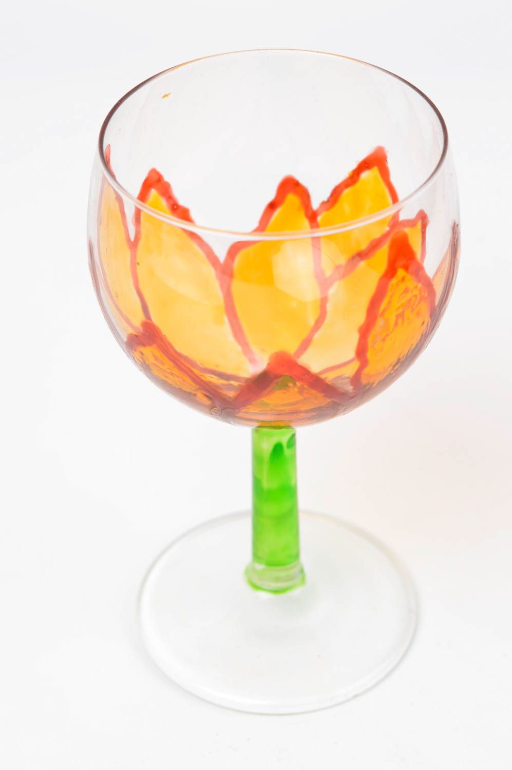 Copa de vino alta hecha a mano original vaso de cristal utensilio de cocina foto 2