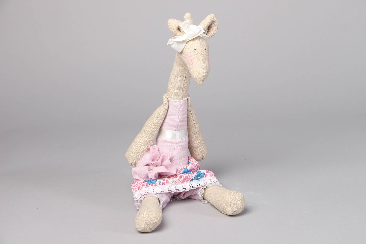 Handmade fabric soft toy Giraffe photo 1