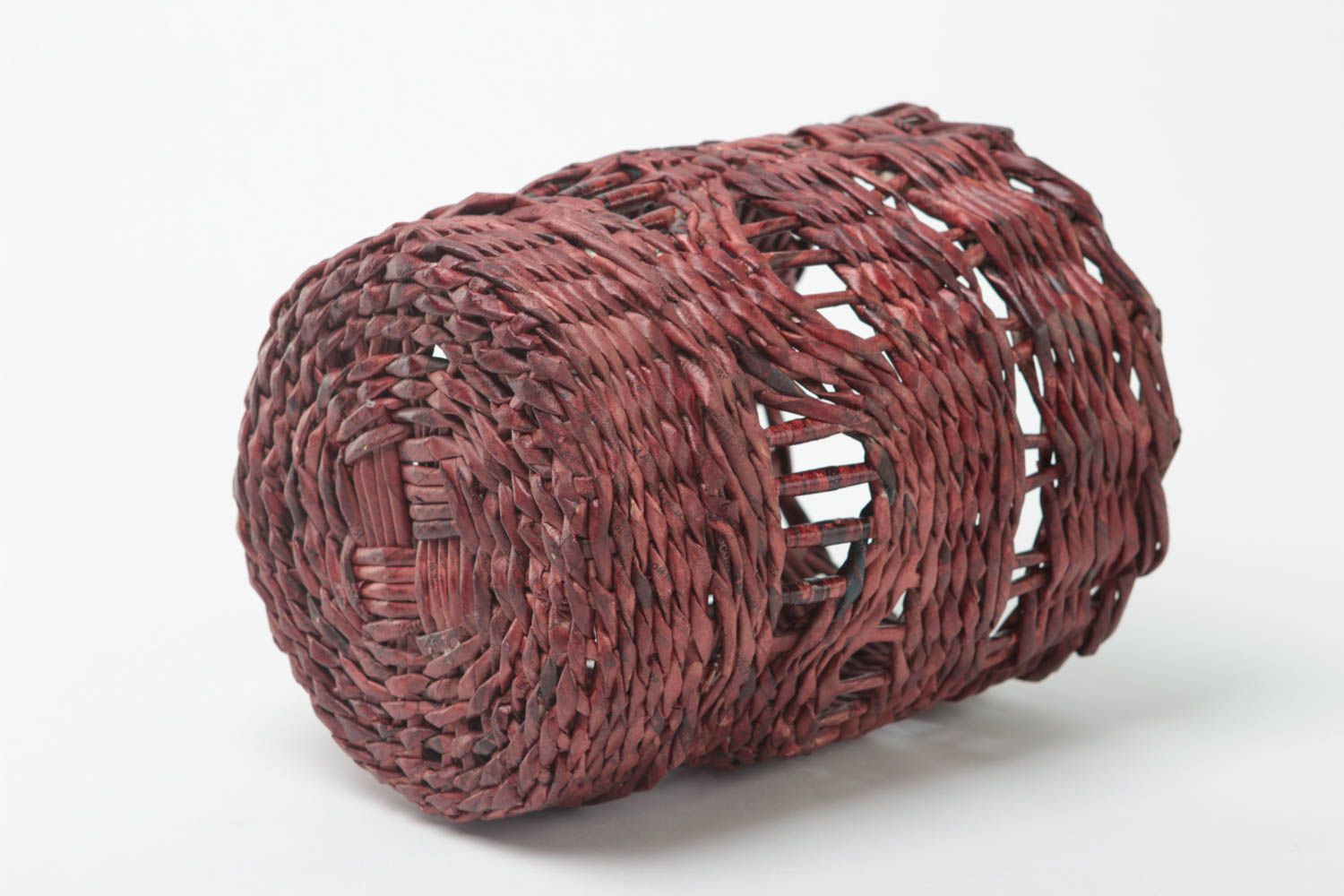 Beautiful handmade woven basket interior decorating newspaper craft small gifts photo 4
