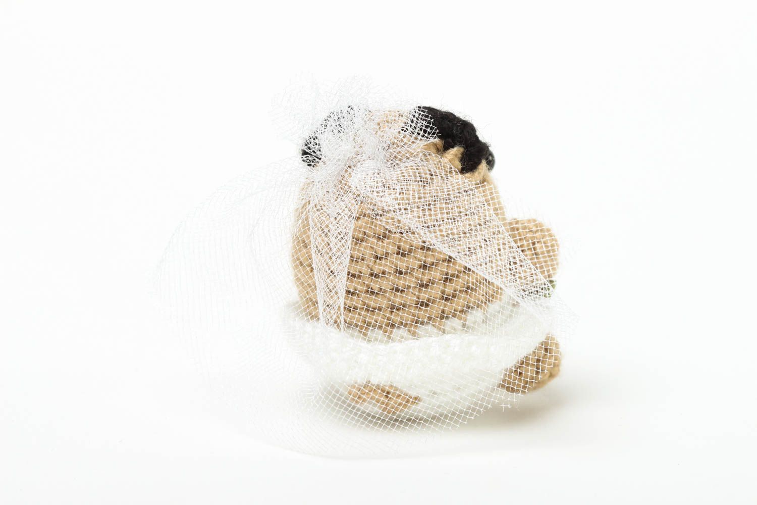 Jouet carlin Peluche faite main tricoté Cadeau enfant miniature Fiancée photo 3