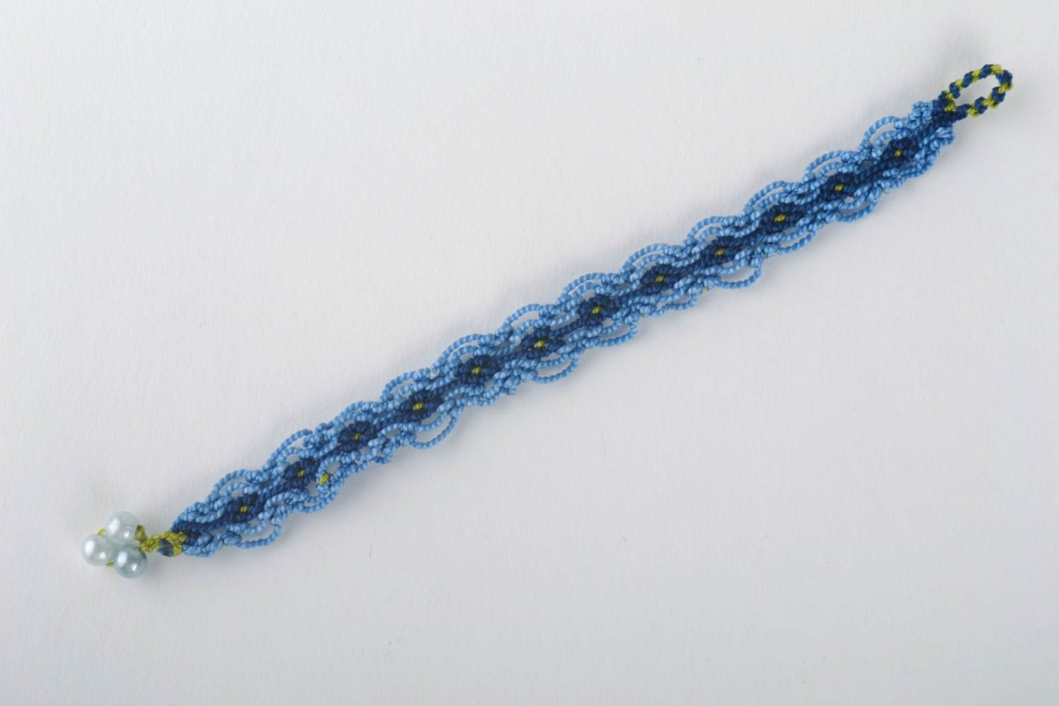 Модный браслет ручной работы браслет на руку дизайнерское украшение синий фото 4