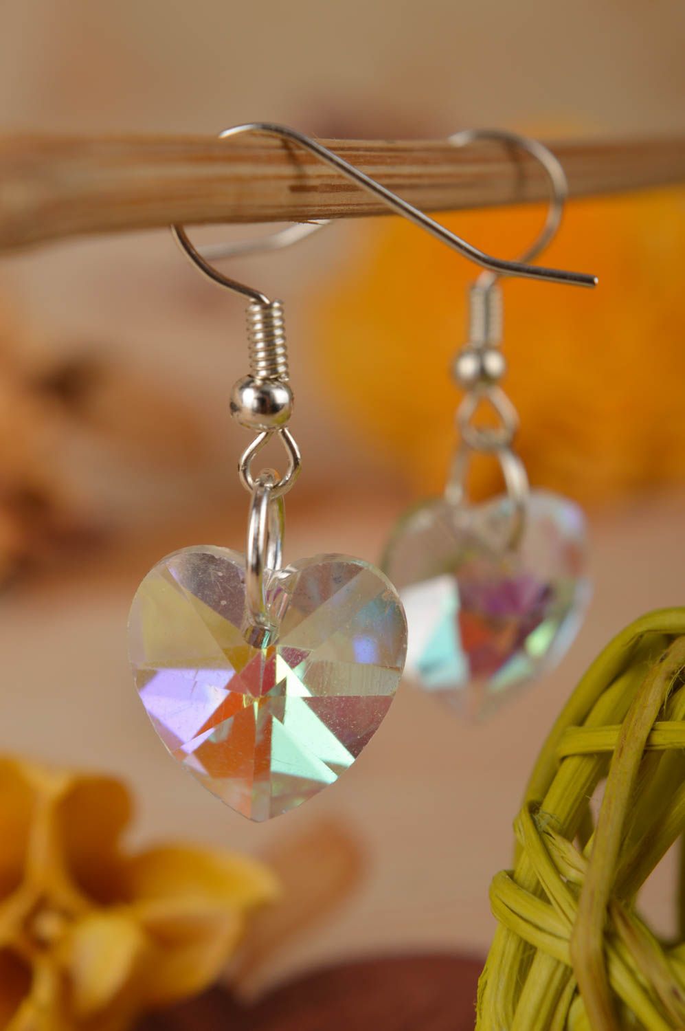 Handmade earrings designer jewelry glass earrings unusual accessory gift ideas photo 2