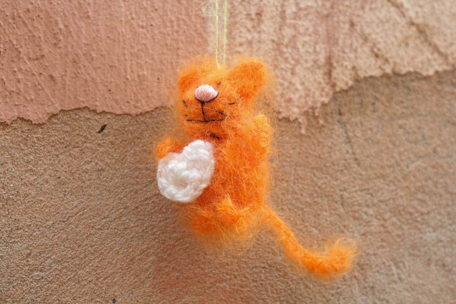Knitted toy Red Cat photo 2