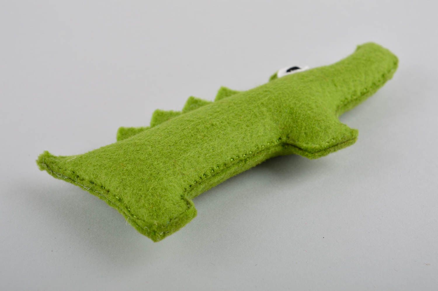 Handmade Kinder Spielzeug Kuschel Tier Spielzeug Krokodil aus Filzwolle grün foto 4
