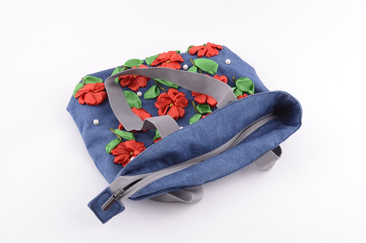 Bolso de tela vaquera hecho a mano accesorio de moda regalo para mujer foto 4