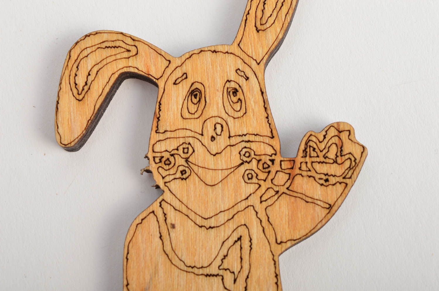 Petite forme en bois à décorer ou peindre faite main originale cadeau lapin   photo 4
