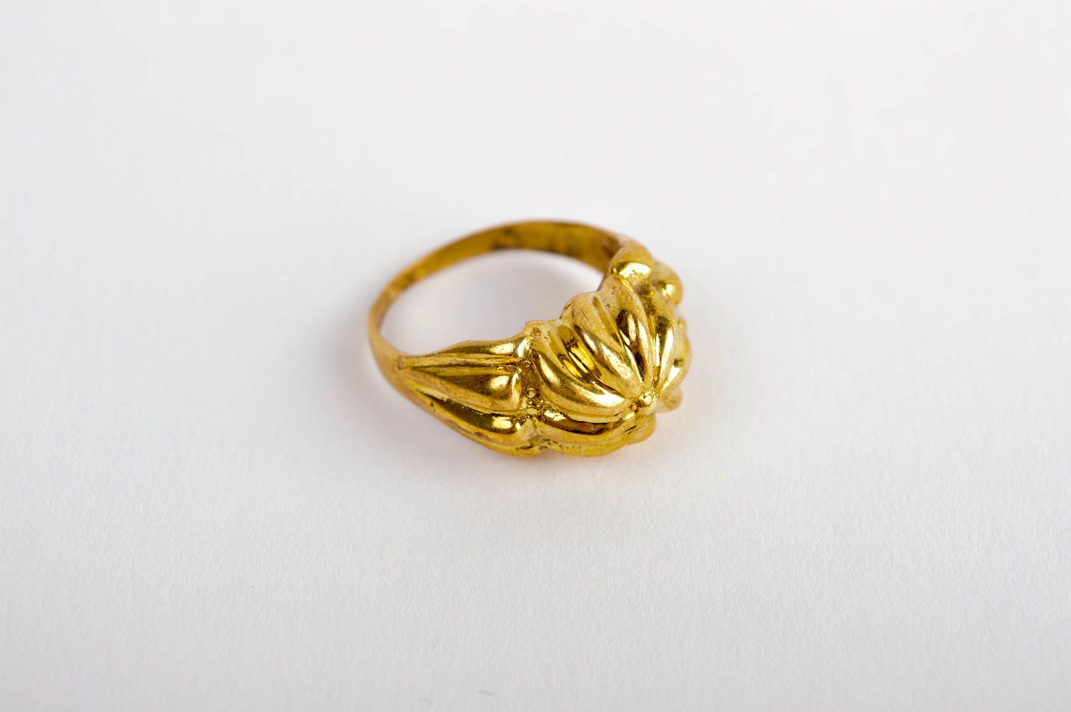Unusual handmade metal ring stylish brass ring design accessories for girls photo 2