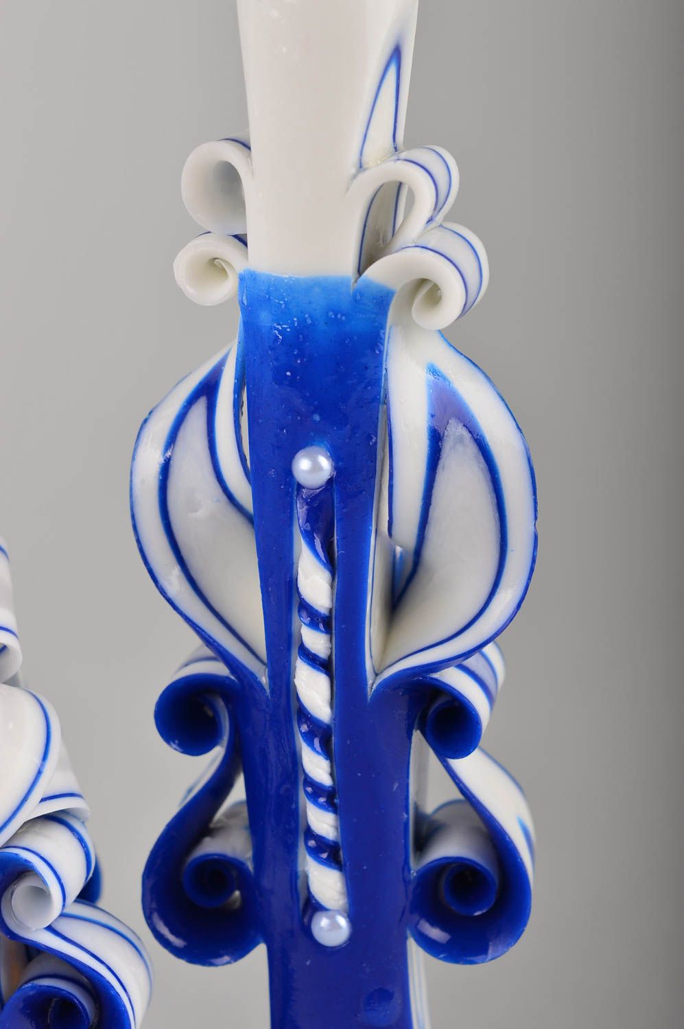 Velas decorativas azules artesanales regalo original decoración de casa foto 2