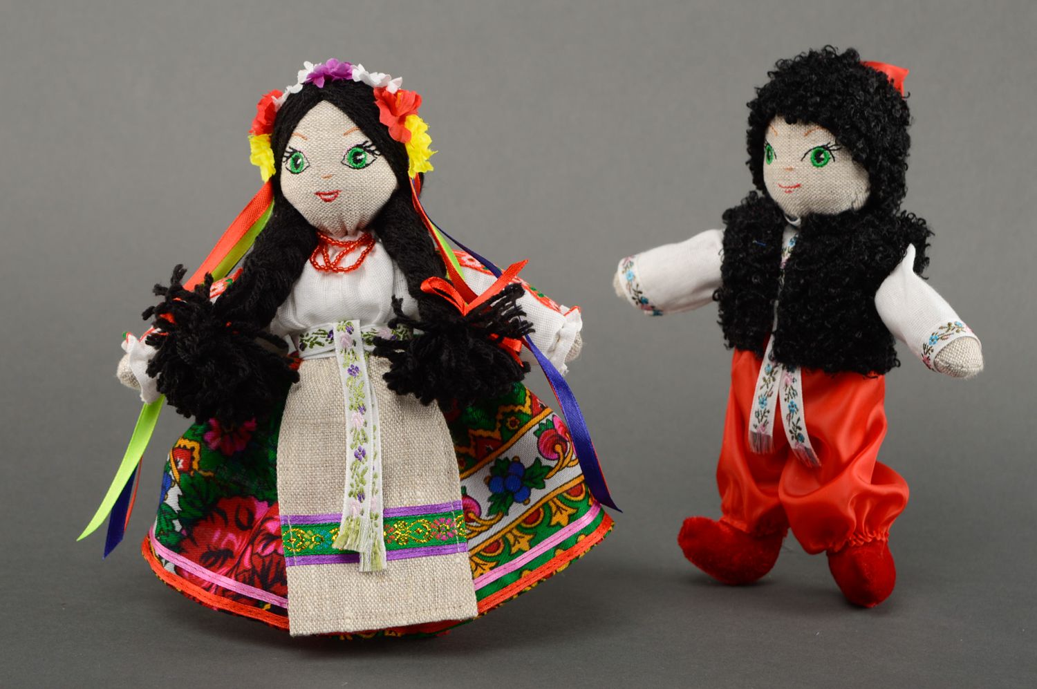 Handmade designer fabric doll Ukrainian photo 5