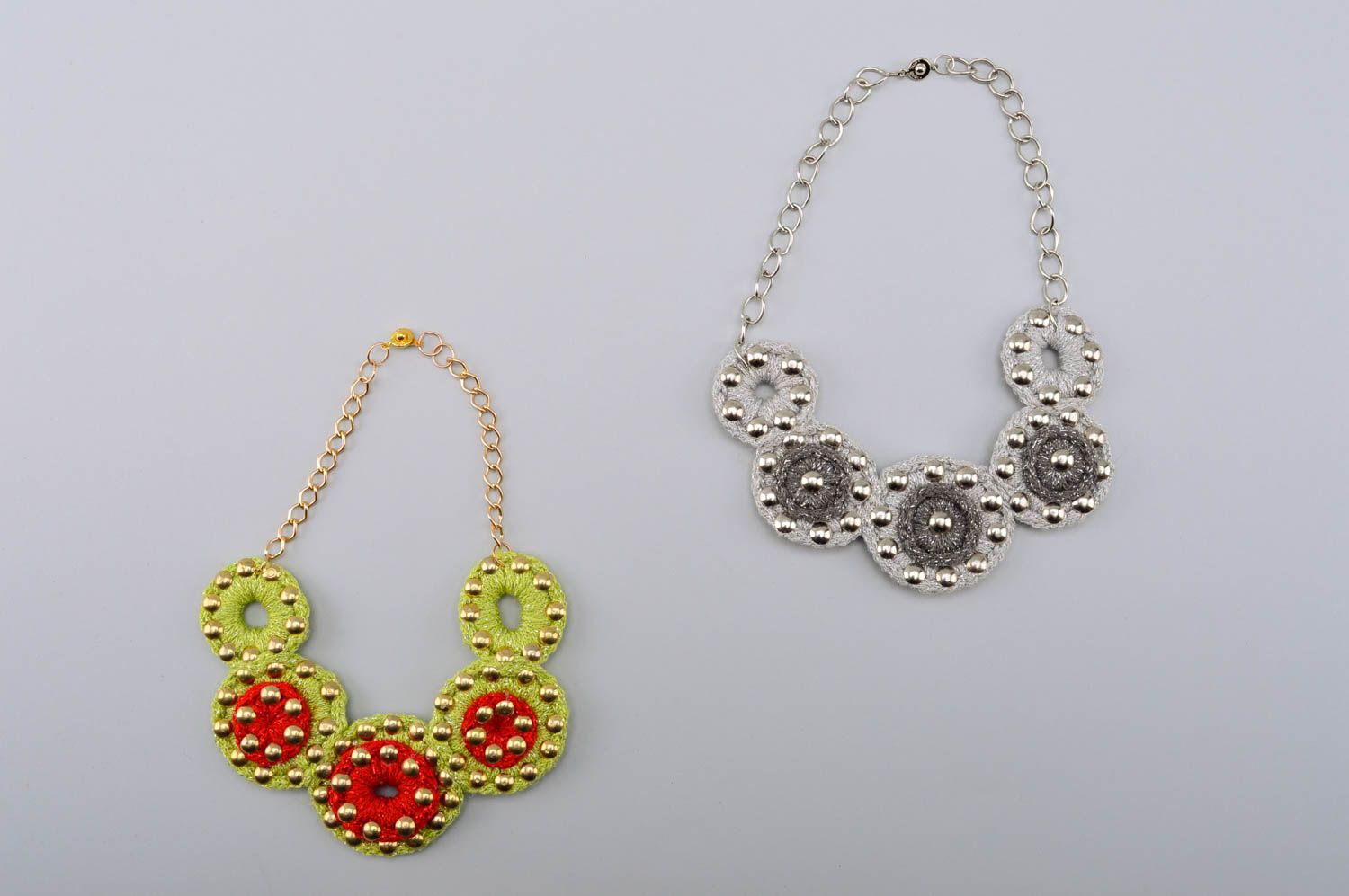 Designer necklace handmade stylish accessory textile necklace for girls photo 2