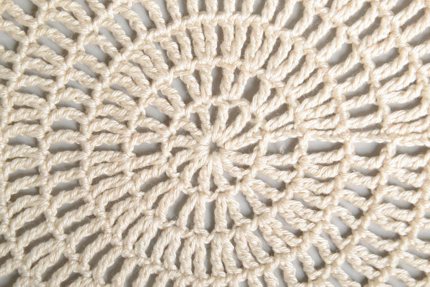 Decorative crocheted napkin beautiful white napkin home linen interior textile photo 5