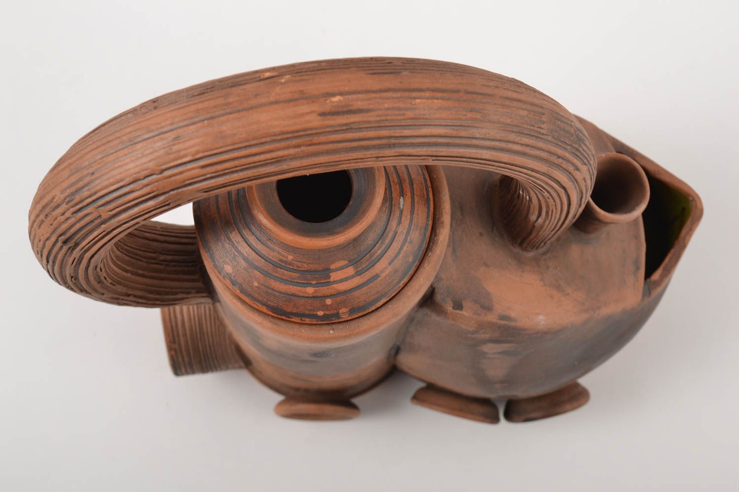 Tetera de cerámica hecha a mano vajilla original étnica utensilio de cocina  foto 2