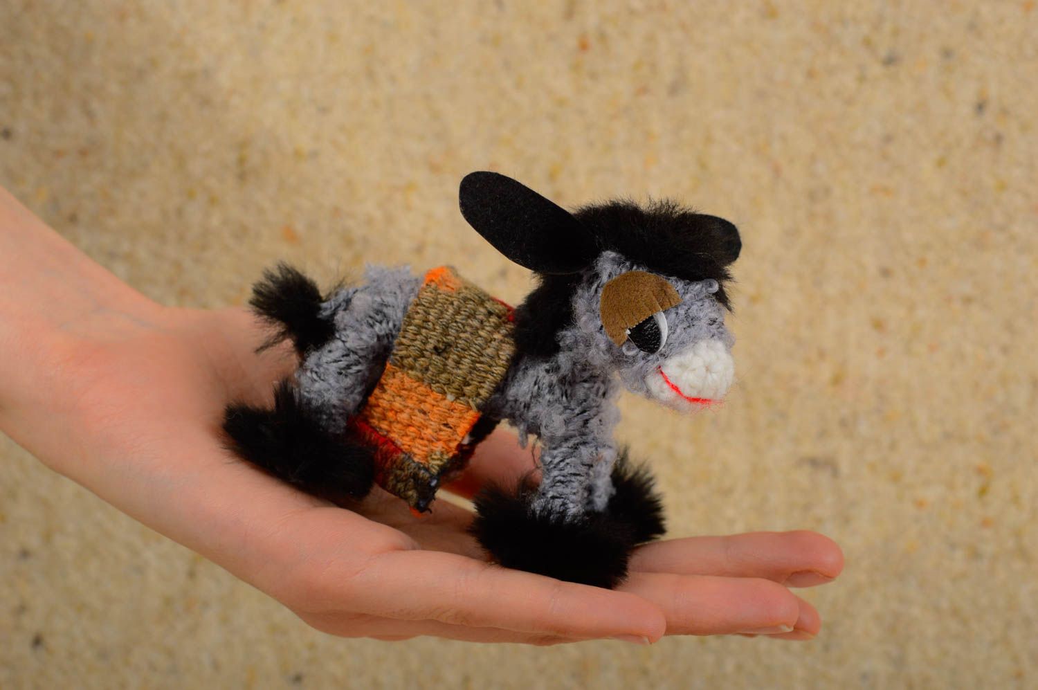 Miniatur Figur Handmade Deko kleines Spielzeug Kinder Geschenk Esel einzigartig foto 2