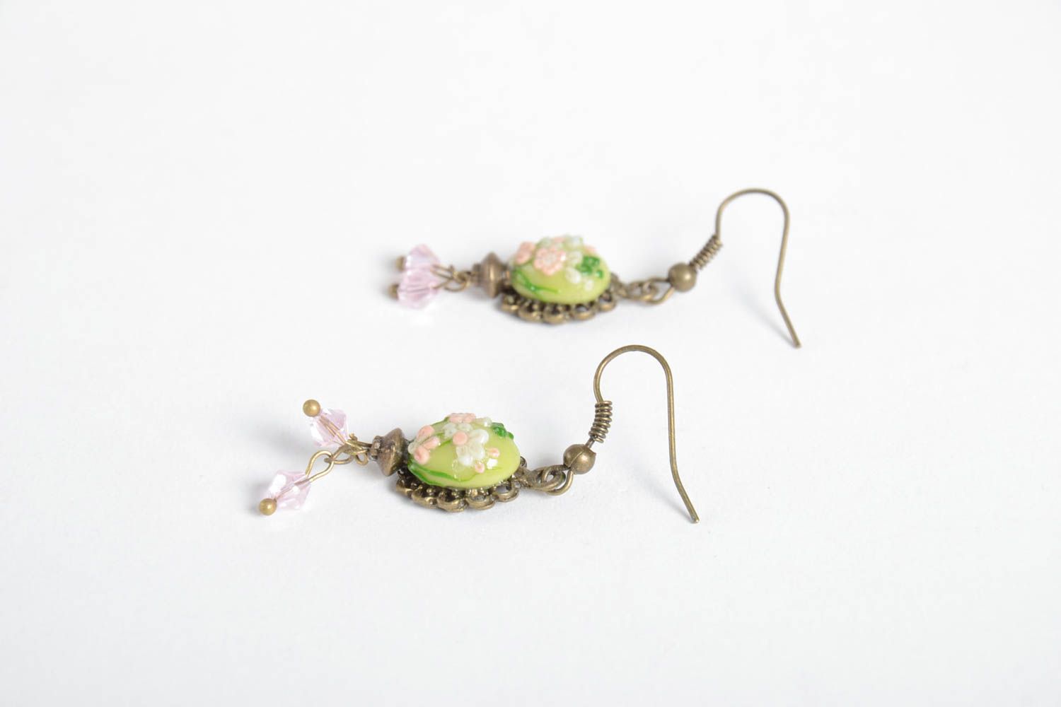 Unusual handmade plastic earrings flower earrings beautiful jewellery gift ideas photo 5